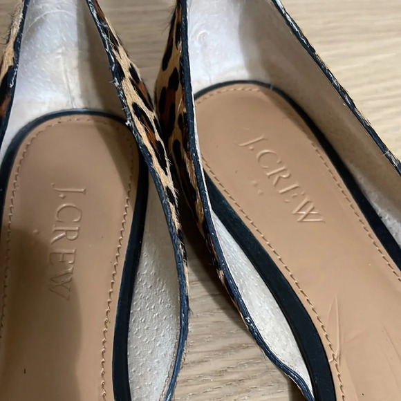 J. Crew Zoey D’Orsay Leopard Print Flats sz 6 - Picture 12 of 16